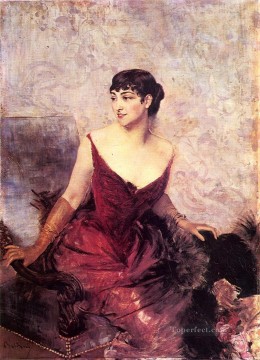 肘掛け椅子に座るラスティ伯爵夫人 ジャンル ジョヴァンニ・ボルディーニ Oil Paintings